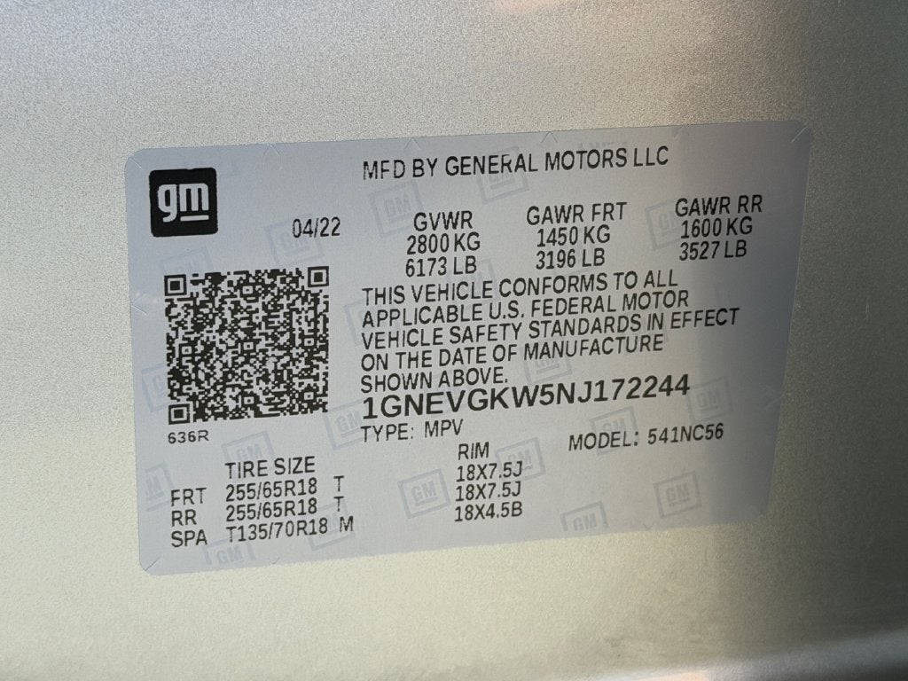 2022 Chevrolet Traverse LT Cloth