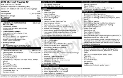 2026 Chevrolet Traverse Z71