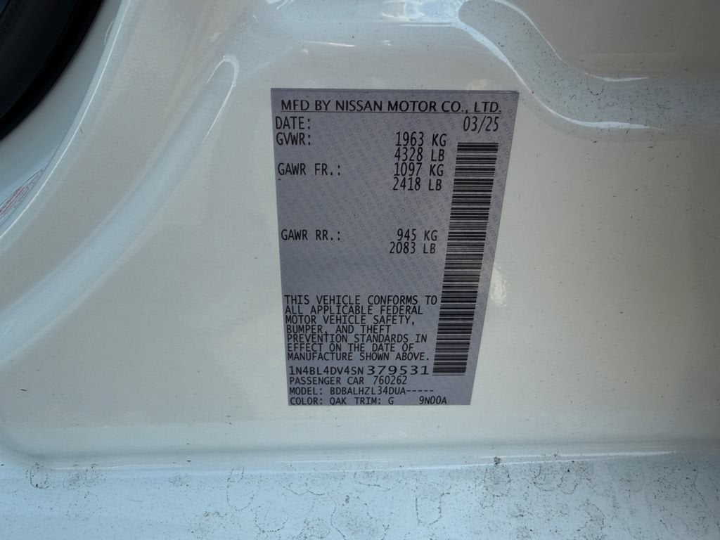 2025 Nissan Altima SV FWD