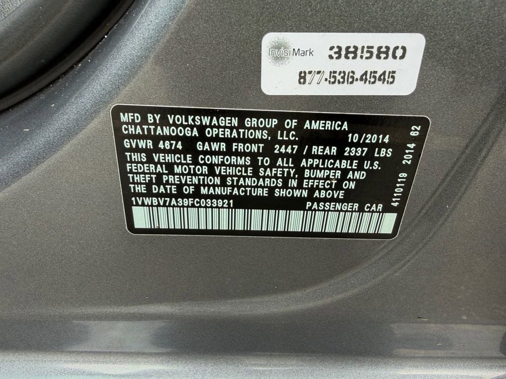 2015 Volkswagen Passat 2.0L TDI SE
