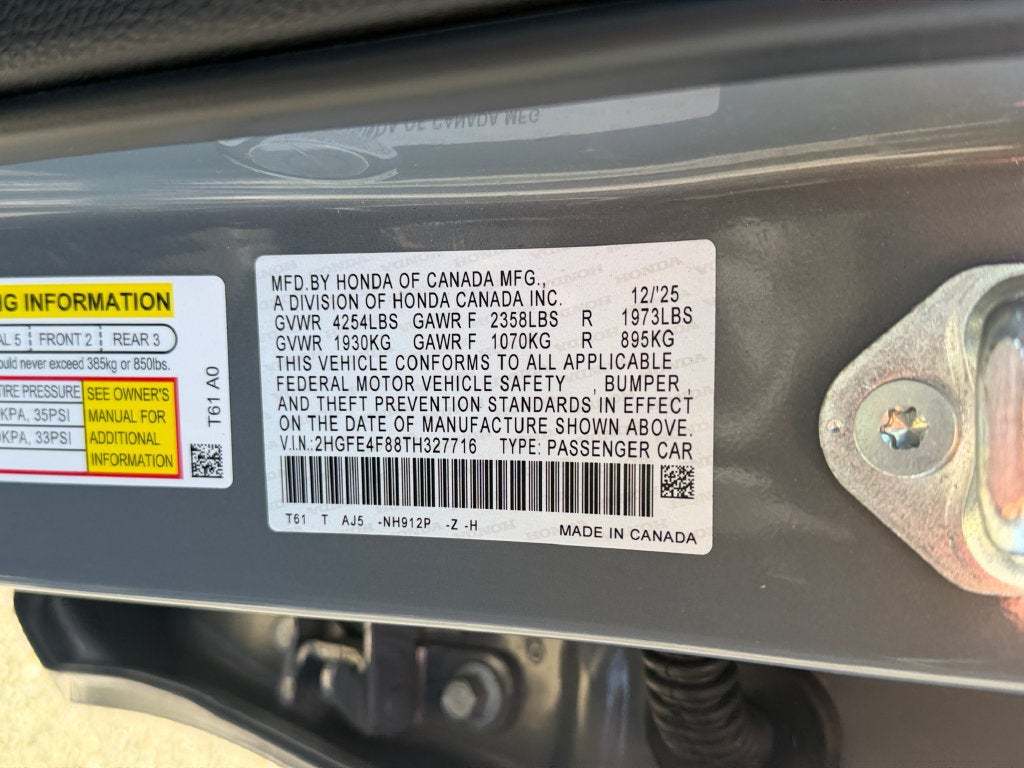 2026 Honda Civic Sedan Hybrid Sport Touring