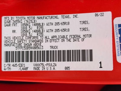 2022 Toyota Tundra 4WD TRD Pro Hybrid