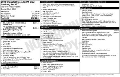 2020 Chevrolet Colorado 4WD Z71