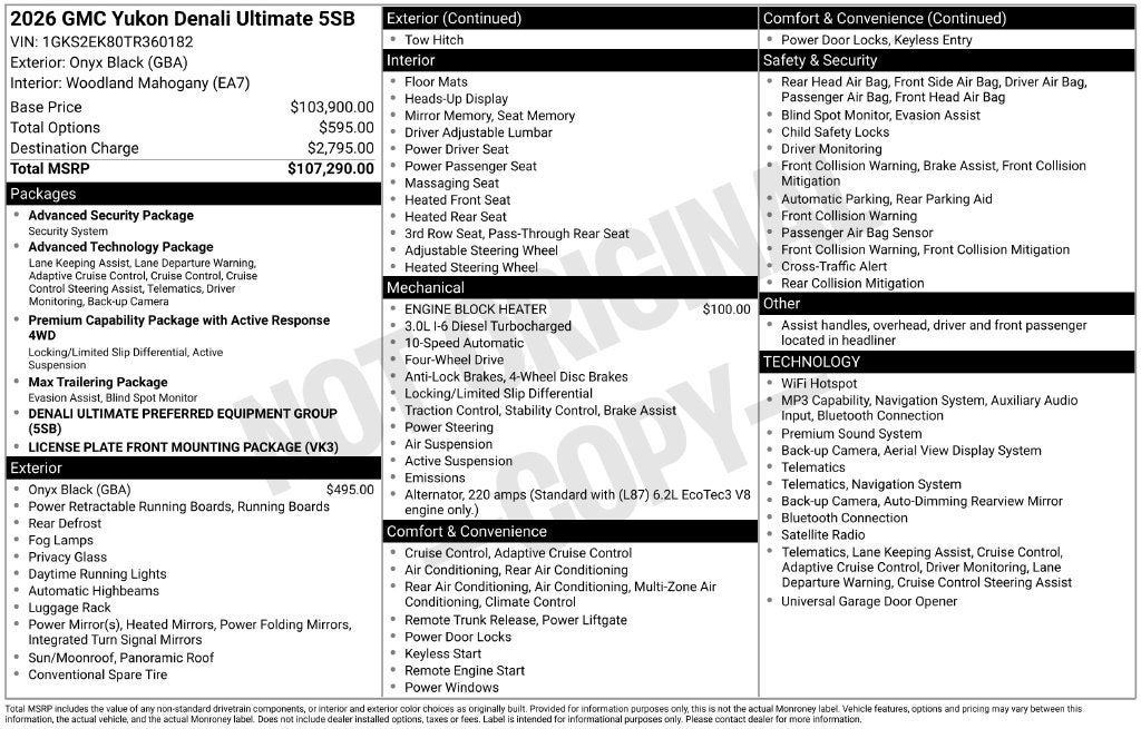 2026 GMC Yukon Denali Ultimate
