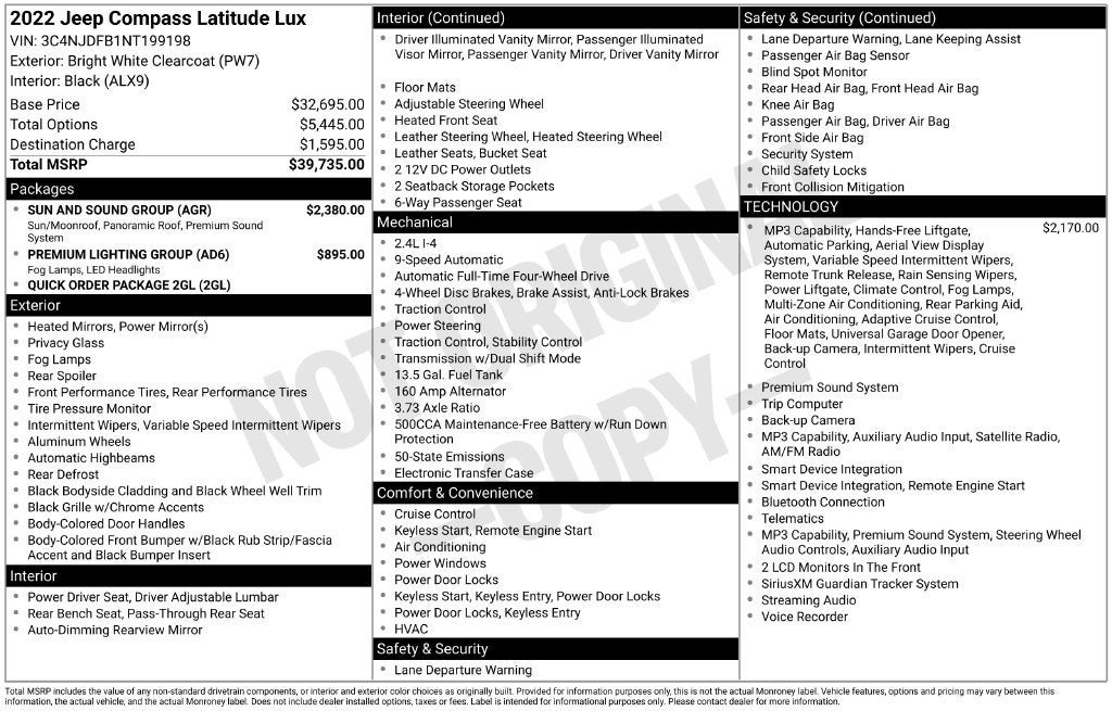 2022 Jeep Compass Latitude Lux 4x4