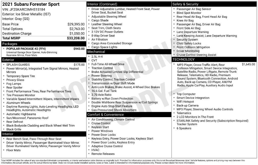 2021 Subaru Forester Sport