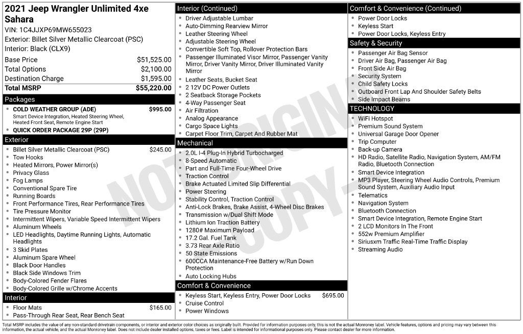 2021 Jeep Wrangler Unlimited Sahara 4xe