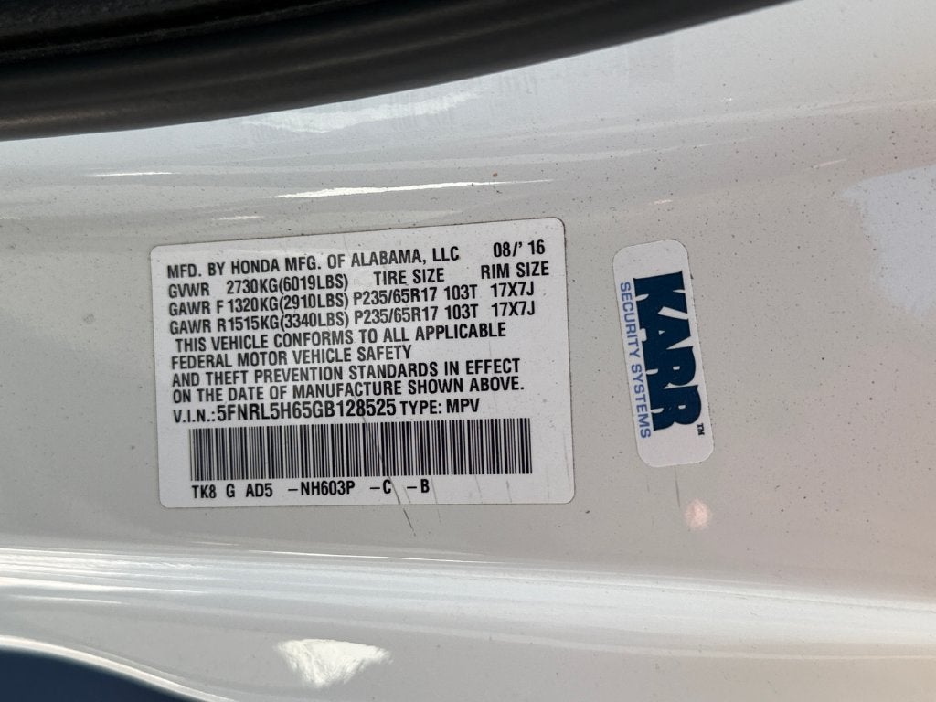 2016 Honda Odyssey EX-L