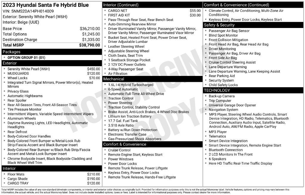 2023 Hyundai Santa Fe Hybrid Blue