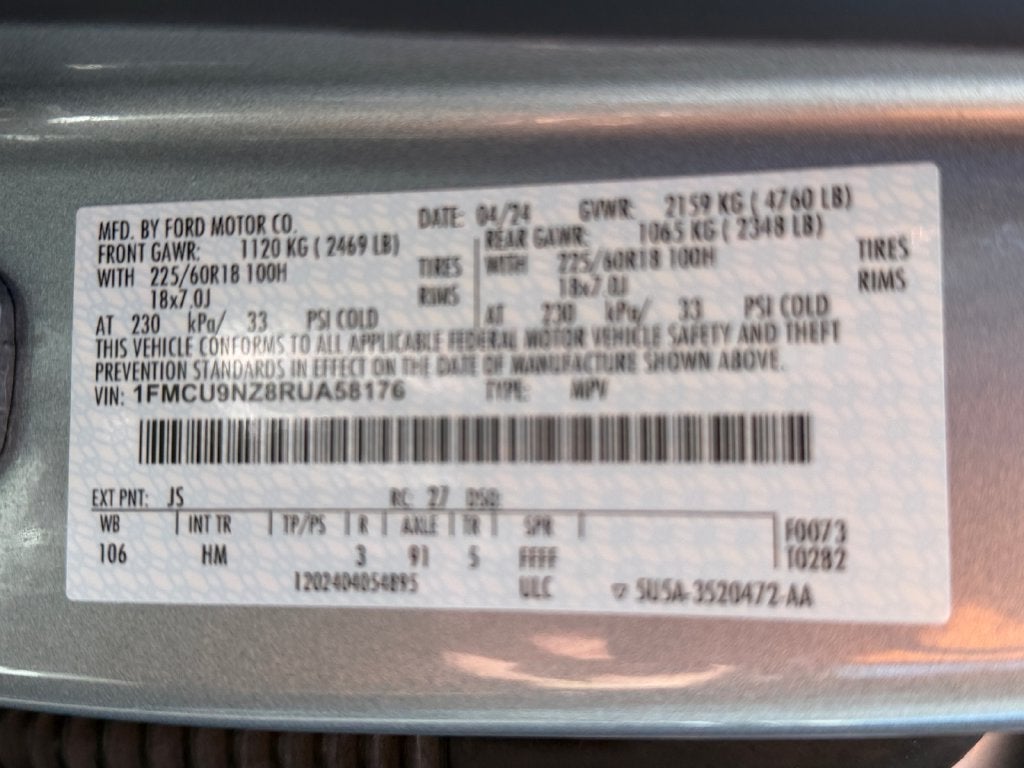 2024 Ford Escape Hybrid ST-Line Select