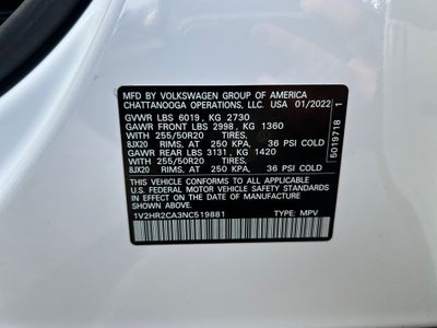 2022 Volkswagen Atlas 3.6L V6 SE w/Technology