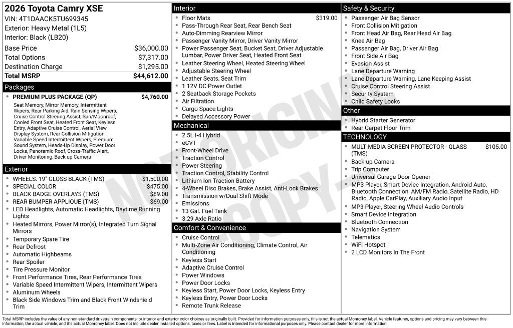 2026 Toyota Camry XSE