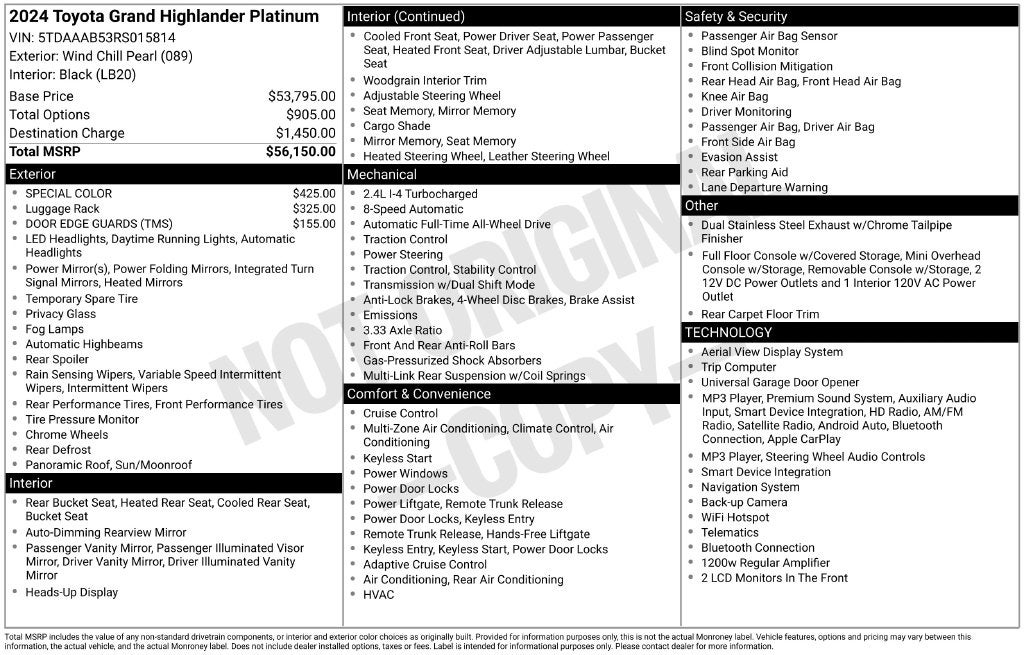 2024 Toyota Grand Highlander Platinum